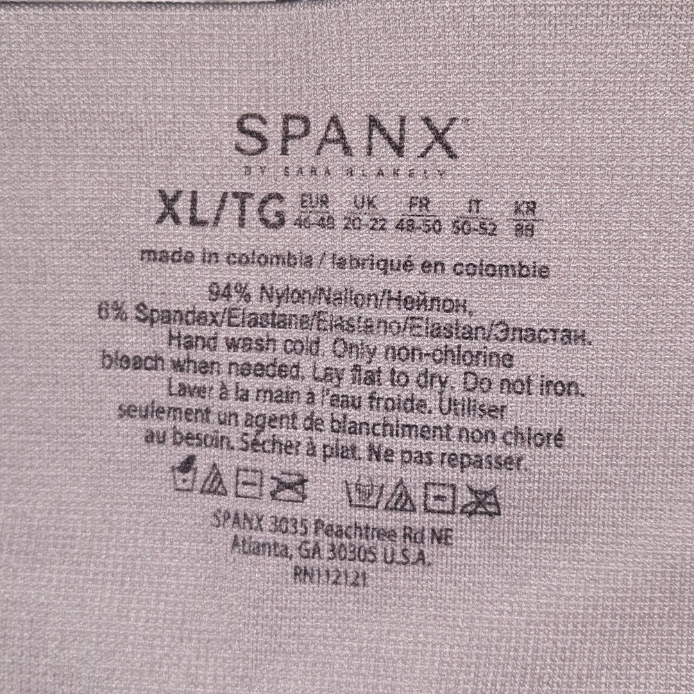 SPANX Seamless Cropped Watercolor Leggings Abstract Layering Black Gray XL 10 12 - Picture 2 of 7